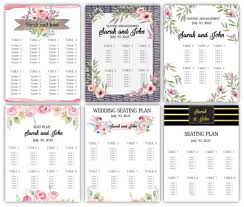 Wedding Seating Chart Typeable Pdf