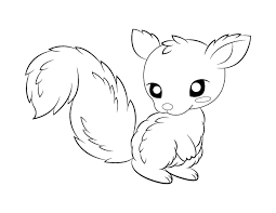 Cute little squirrel drawn with zentangle style. Printable Adorable Baby Squirrel Coloring Page