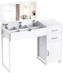 geroboom white vanity desk with flip