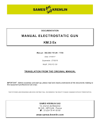 Manual Electrostatic Gun Km 3 Ex Manualzz Com