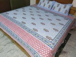 cotton fl print jaipur double bed