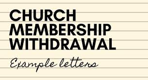 church membership withdrawal letter