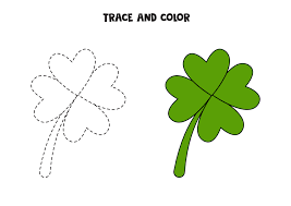 color green four leaf clover worksheet