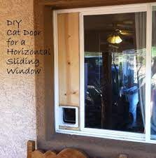 cat door horizontal sliding window