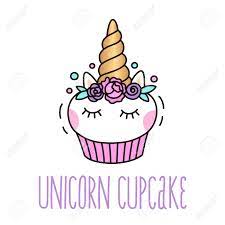 Cute Unicorn Cupcake On A White ...