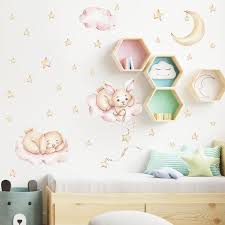 Cartoon Bunny Good Night Wall Stickers