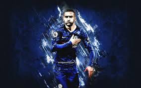 Use them as wallpapers for your mobile or desktop screens. Download Wallpapers Hakim Ziyech Chelsea Fc Moroccan Football Player Portrait Blue Stone Background Premier League England Football For Desktop Free Pictures For Desktop Free