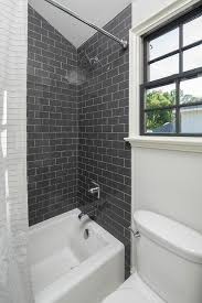 Black Subway Shower Wall Tiles With