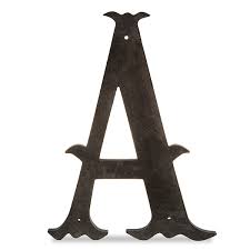 Wood Decorative Letter Charcoal Black