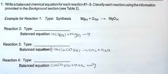 Write A Balanced Chemical Equation