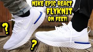 Nike epic react flyknit white racer blue on foot. Worth 150 Nike Epic React Flyknit On Feet Watch Before You Buy Everything You Need To Know Youtube