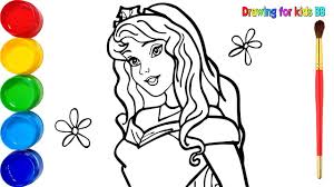 Vẽ công chúa ngủ trong rừng tô màu cho bé - Dạy bé vẽ tô màu - Glitter  Aurora drawing and coloring - YouTube