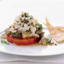 chile lime crab salad with tomato and