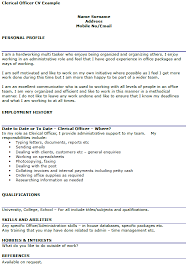 clerical officer cv example icover.org.uk