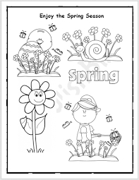 Find images of spring season. Spring Season Coloring Worksheet Englishbix