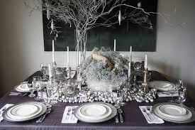 silver holiday table decor heather