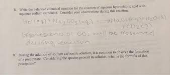 8 write the balanced chemical equation
