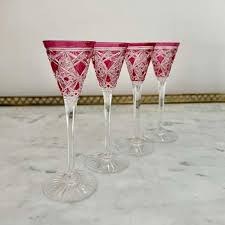 Tall Antique Baccarat Pink Crystal