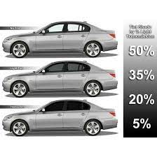 diffe percentages of window tint