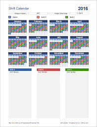 Shift Calendar Template