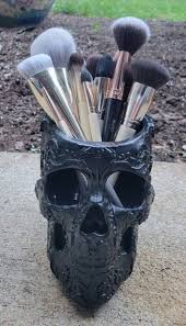 halloween decor skull makeup brush