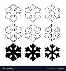 snowflake icon set minimal snow symbol