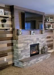 Faux Fireplace And Accent Wall