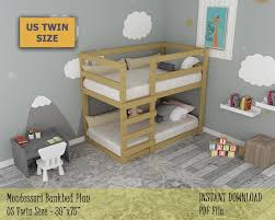 Twin Bed Montessori Bed Diy Wood Bunk