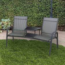 Seat Garden Bench Table Grey