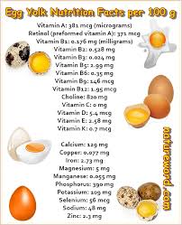 egg yolk nutrition facts per 100 grams
