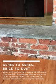 White Dust On A Brick Fireplace Fine