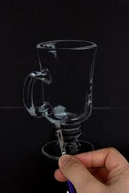 How To Draw Glass Using White Charcoal