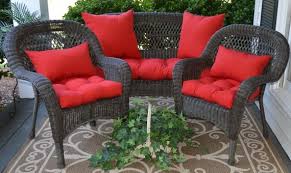 Solid Red Outdoor Wicker Cushion Pillow