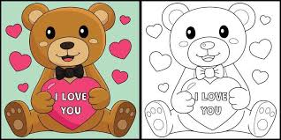valentine teddy bear vector art icons