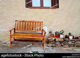 Wooden Bench Paved Stock Photos And