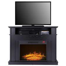Black Electric Fake Fireplace Tv Stand