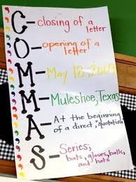 When To Use A Comma Anchor Chart C Closing Of A Letter O