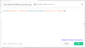 calculating difference from average in