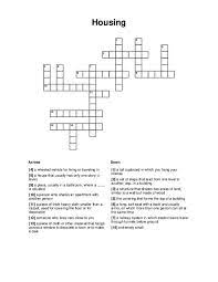 Housing Crossword Puzzle