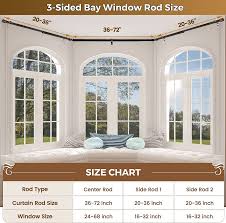 1 inch bay window curtain rods 36 72