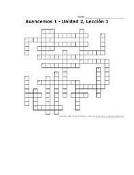 While our crossword puzzles are certain to improve spelling and vocabulary. Avancemos 1 Unit 2 Lesson 1 2 1 Crossword Puzzle By Senora Payne