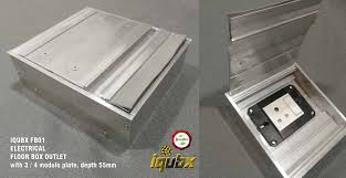 aluminium recessed floor box outlet