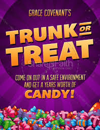 Trunk Or Treat Fall Festival Celebration Flyer For Church Template