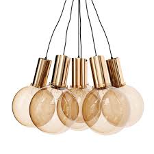 Lamp Bulb Bundle Amber Glass Chandelier