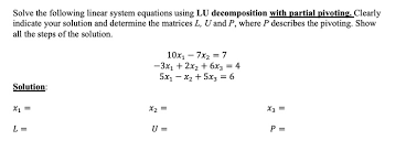 equations using lu decomposition
