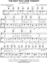 Free sheet music preview of the way you look tonight for piano solo by jerome kern. The Way You Look Tonight From Swing Time Sheet Music In Eb Major Transposable Download Print Sku Mn0073821