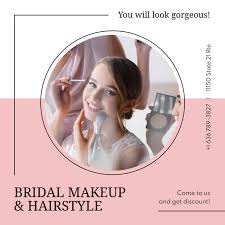 beauty salon with bridal makeup and