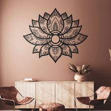 3d Lotus Flower Metal Wall Art Mandala
