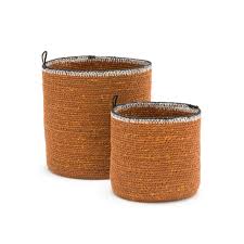 Set Of 2 Saski Woven Straw Wall Baskets