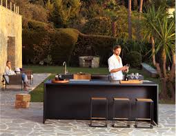 modern luxury custom outdoor kitchen island